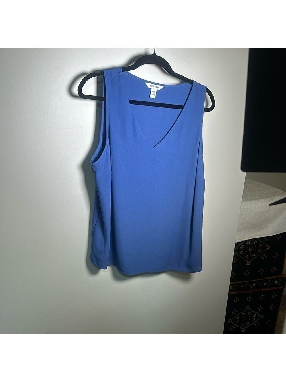 Nine West Blue Sleeveless Top Size 0X NWT